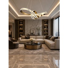 Markatech Torino Gold Kaplama Çift Aydınlatmalı Kasa 3 Renk LED Sarkıt Avize