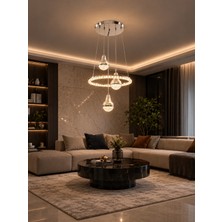 Markatech Viola Krom Kumandalı Dimmerli 3 Renk LED Sarkıt Avize, Çap 40 cm
