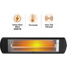 Kumtel 2300 W Termostatlı Duvar Tipi Infrared Elektrikli Isıtıcı EX-23
