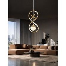 Markatech Cunda Gold Kaplamalı Modern Sarkıt 3 Renk Ledli Avize