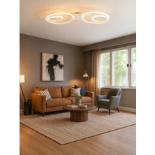 Markatech Lucca Beyaz Modern 2'li Plafonyer Beyaz Ledli Avize