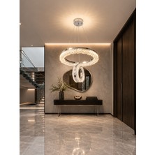 Markatech Zerafet Krom Tekli 3 Renk LED Sarkıt Avize, Çap 30 cm