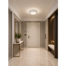 Markatech Truva Dantelta Beyaz 3 Renk LED Plafonyer Avize, Çap 26 cm