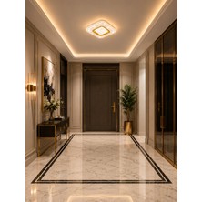 Markatech Hira Serisi Gold Plafonyer 3 Renk Ledli Avize - Çap 30 cm