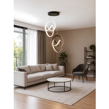 Markatech Trend Beyaz ve Siyah Kombin Kasa Beyaz LED Sarkıt Avize