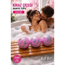 BB Bath Box Japon Kiraz Çiçeği Kokulu Banyo Topu, Nem Bombası, Jakuzi, Küvet & Manikür, Pedikür Topu 3 Adet 130 Gr