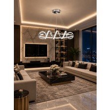 Markatech Mango Cristalya Serisi Krom Kaplamalı Modern Sarkıt 3 Renk Ledli Avize - 80 cm