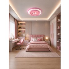 Markatech Unicorn 2 Katlı Kumandalı Dimmerli Gece Modlu 3 Renk LED Plafonyer Avize, Çap 40 cm