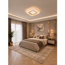 Markatech Hira Cristalya Gold Plafonyer Kumandalı Dimmerli 3 Renk Ledli Avize - Çap 40 cm