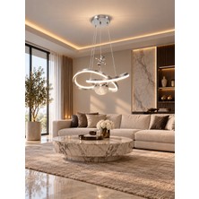 Markatech Vetro Krom Kaplama Çift Ledli Desenli 3 Renk LED Sarkıt Avize