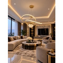 Markatech Adore Gold Kaplamalı Modern Sarkıt 3 Renk Ledli Avize