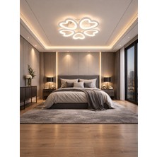 Markatech Lovely MS61005-5 Beyaz Mimari Tasarım 5'li Plafonyer 3 Renk Ledli Avize