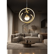 Markatech Alberto Gold Kaplamalı Modern Sarkıt 3 Renk Ledli Avize