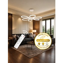 Markatech Lupin Beyaz Modern Sarkıt Kumandalı Dimmerli 3 Renk Ledli Avize - Çap 60 cm