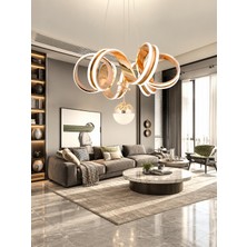 Markatech Golden Gold Modern Sarkıt 3 Renk Ledli Salon Avizesi