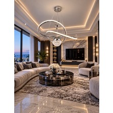 Markatech Adore Krom Kaplamalı Modern Sarkıt 3 Renk Ledli Avize