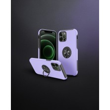 TeknoKapsül Apple Iphone 12 Pro Max Kılıf Elit Yüzüklü Kapak - Mor