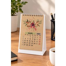 Mapi Spiralli Kraft 2027 Masa Takvimi 11x17 cm 12 Yapraklı Çiçek Desenli