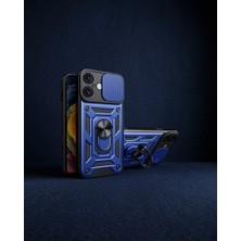 TeknoKapsül Apple Iphone 16 Kılıf Pars Lens Yüzüklü Silikon - Lacivert