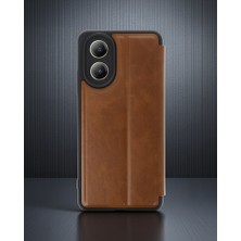 TeknoKapsül Oppo A38 Kılıf Flip Cover - Taba