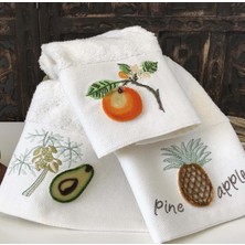 A.Z.H. (Kutulu3.lü Set) Tafting Nakışlı Premium 30X50 cm Mutfak Havlusu %70 Bambu , %30 Pamuk
