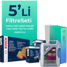 Bosch  Dacia Duster 1.5 Dizel Filtre Bakım Seti Liqui Moly Motor Yağlı (2013-2018) 5 Li