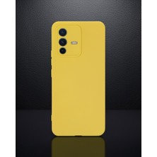 TeknoKapsül Vivo V23 5g Kılıf Nano Içi Kadife Silikon - Sarı