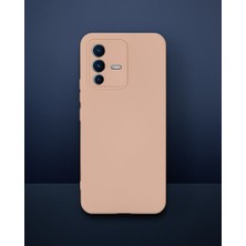 TeknoKapsül Vivo V23 5g Kılıf Nano Içi Kadife Silikon - Pudra