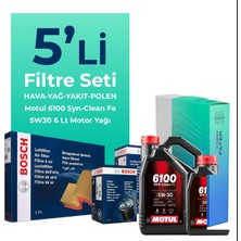 Bosch  Dacia Duster 1.5 Bluedci Dizel Filtre Bakım Seti Motul Motor Yağlı (2018-2022) 5 Li