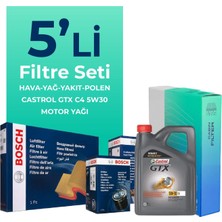 Bosch  Dacia Duster 1.5 Dizel Filtre Bakım Seti Castrol Motor Yağlı (2013-2018) 5 Li