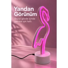 Basel Maison Flamingo LED Lamba Pembe Işıklı USB ve Pilli - Lisinya