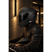 YYK Sway 869 Mat Siyah Motosiklet Kask Black Vizör