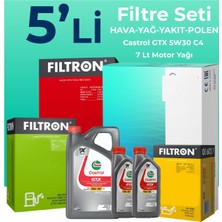 Filtron  Nissan Navara 2.5 Dizel Filtre Bakım Seti Castrol Motor Yağlı (2006-2015) 5 Li