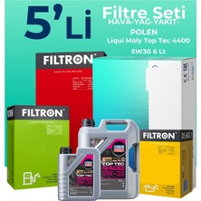 Filtron  Dacia Duster 1.5 Bluedci Dizel Filtre Bakım Seti Liqui Moly Motor Yağlı (2018-2022) 5 Li
