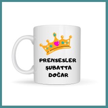 Trendexa Prensesler Şubatta Doğar Yazılı Kupa Model 246 Taç Detaylı Doğum Ayı Temalı Seramik Kahve Kupası Mac