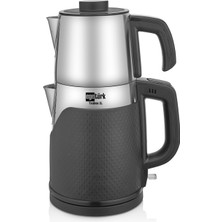 Egetürk Coverlı Elektrikli Çay Makinesi Çaycı 2000W 1.7l Kettle 1.4l Xl Demlik 304 Paslanmaz Çelik Inox