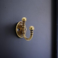 Misket Askı Antik Sarı Vestiyer Dolap Askılık Askılığı Duvar Banyo Mutfak Elbise Çanta Askısı