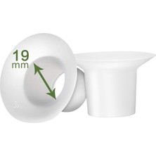 Spectra S1 S2 Için 19 mm Silikon Flanş Uçları, Medela Göğüs Pompası Kalkanları, Serbest Stil, Harmony, Sonata 24 mm Elastik Ucu Tünelini 19 Mm'ye Kadar Azaltır Freemie 25 mm Kaplara Da Uygundur; 2 Ade
