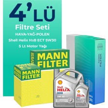 Mann  Renault Fluence 1.6 Benzin Filtre Bakım Seti Shell Motor Yağlı (2010-2016) 4 Lü