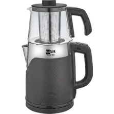 Egetürk Teadem Glass Coverlı Elektrikli Çay Makinesi Çaycı 2000W 1.7l Kettle 1.2l Cam Demlik 304 Paslanmaz Çelik Inox
