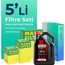 Mann  Seat Altea 1.6 Dizel Filtre Bakım Seti Motul Motor Yağlı (2010-2015) 5 Li