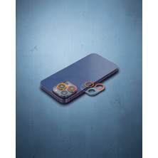 Soontech Apple Iphone 12 Pro Max Renkli Kamera Lens Koruma Cam - Pembe-Mavi