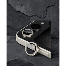 Soontech Samsung Galaxy Z Flip 5 Valdez Metal Kamera Lens - Krem
