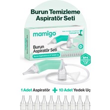 Mamigo Bebek Burun Temizleme Aspiratörü + 10 Yedek Uç