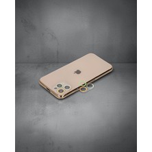 Soontech Apple Iphone 11 Pro Max Renkli Kamera Lens Koruma Cam - Sarı-Turuncu