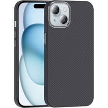 TeleZone iPhone 15 Karbon Fiber Görünümlü Gros M-Safe Şarj Özellikli Kapak