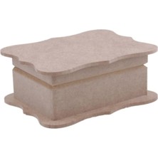 Orta Boy Dikdörtgen Boyasız Ham Ahşap Mdf Kutu, 23X19CM, Bej
