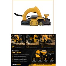 Ridepro RP-2024 1000W Elektrikli Planya – Metal Gövdeli, 13600 Devir, 0–2 mm Ayarlanabilir Kesim Derinliği