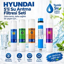 Hyundai 5'li Filtre Seti Yüksek Performanslı Su Arıtma Aksesuarı Doğal Materyal ile Etkili Filtrasyon