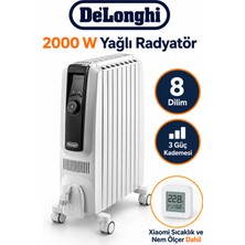 DeLonghi De’longhi 8 Dilim 2000 W Yağlı Radyatör, Dijital Termostat, 24 Saat Zamanlayıcı, Xiaomi Sıcaklık ve Nem Ölçer Dahil